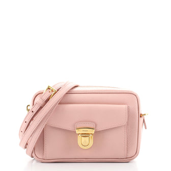 Prada Pushlock Pocket Camera Bag Saffiano Leather Small