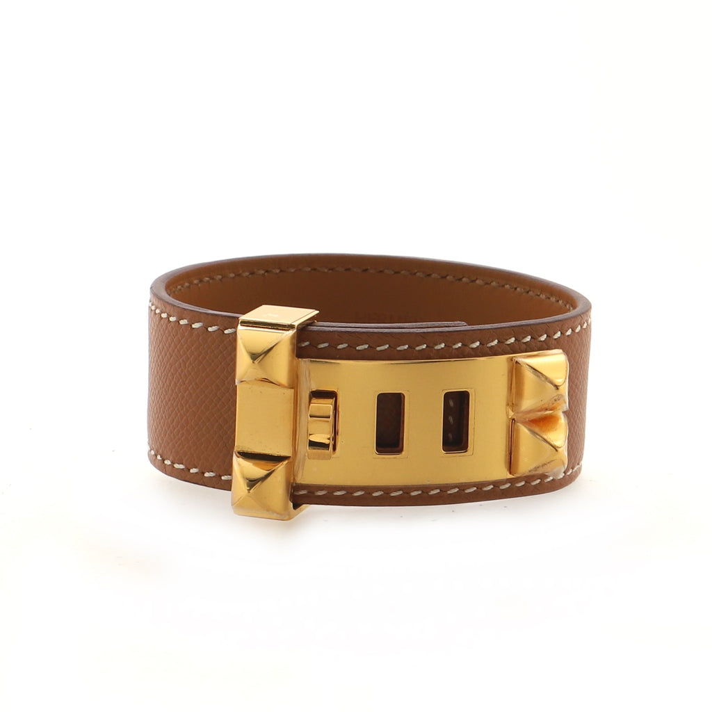 Hermès - Authenticated Collier de Chien 24 Bracelet - Leather Brown for Women, Very Good Condition