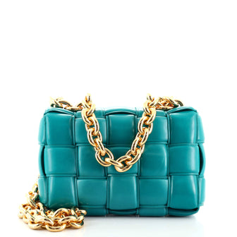 Bottega Veneta Cassette Chain Crossbody Bag Padded Maxi Intrecciato Leather