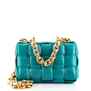 Bottega Veneta Cassette Chain Crossbody Bag Padded Maxi Intrecciato Leather