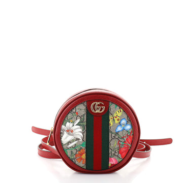 Gucci Ophidia Round Backpack Flora GG Coated Canvas Mini