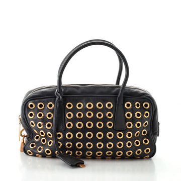Prada Grommet Bauletto Bag Leather Small