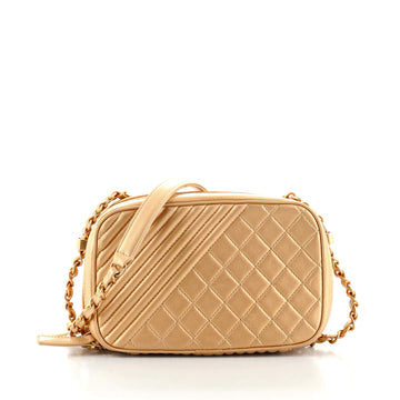 Chanel Coco Boy Camera Bag Quilted Leather Small
