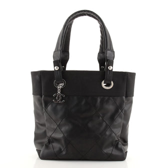 Chanel Biarritz Tote Quilted Coated Canvas Small