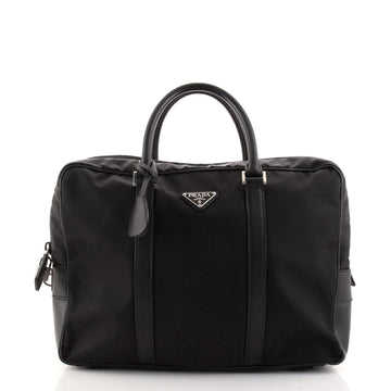 Prada Zip Around Briefcase Tessuto with Saffiano Leather Medium