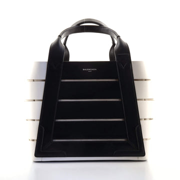 Balenciaga Navy Cabas Cut Out Leather Small