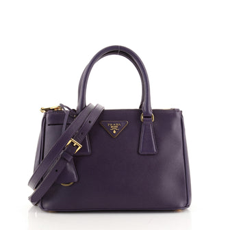 Prada Double Zip Lux Tote Saffiano Leather Mini