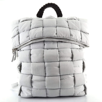 Bottega Veneta Fold-top Padded Backpack Intrecciato Nylon