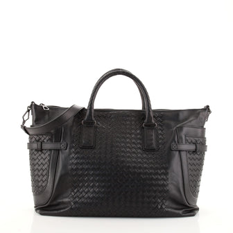 Bottega Veneta Side Pocket Zipped Convertible Tote Leather with Intrecciato Detail Large