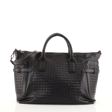Bottega Veneta Side Pocket Zipped Convertible Tote Leather with Intrecciato Detail Large