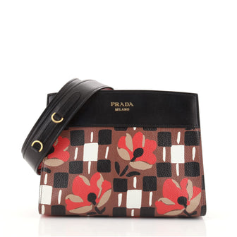 Prada Bibliotheque Shoulder Bag Printed Leather Small