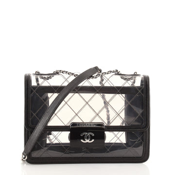 Chanel Beauty Lock Flap Bag Quilted PVC With Lambskin Large