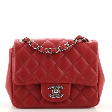 Chanel Square Classic Single Flap Bag Quilted Lambskin Mini