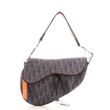 Christian Dior Flight Saddle Bag Diorissimo Denim Medium