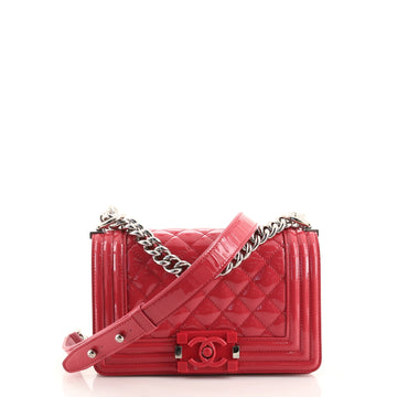 Chanel Boy Flap Bag Quilted Plexiglass Patent Small
