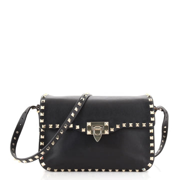 Valentino Rockstud Flip Lock Flap Bag Leather Medium