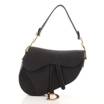 Christian Dior Saddle Handbag Leather Medium