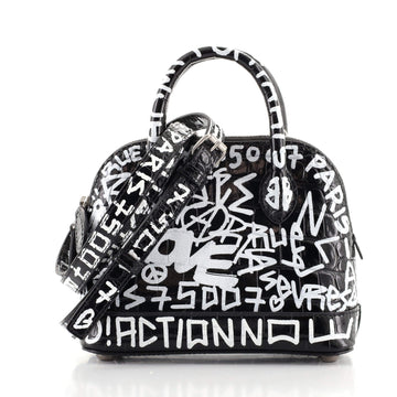 Balenciaga Graffiti Ville Bag Crocodile Embossed Leather XXS