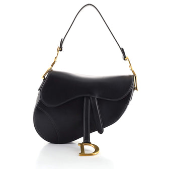 Christian Dior Saddle Handbag Leather Medium