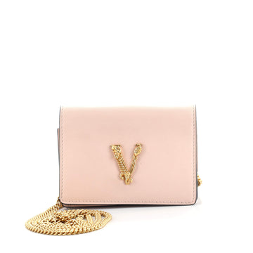 Versace Virtus Chain Wallet Leather Mini