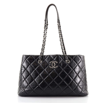 Chanel CC Chain Shopping Tote Quilted Glazed Calfskin Large