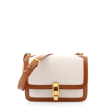 Saint Laurent Carre Satchel Canvas with Leather Medium