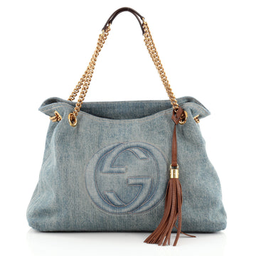 Gucci Soho Shoulder Bag Chain Strap Denim Medium