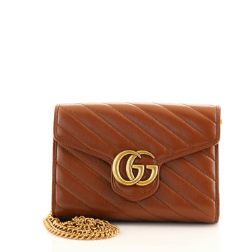 Gucci GG Marmont Chain Wallet Matelasse Leather Mini