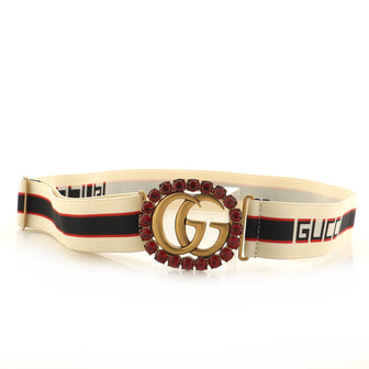 Gucci GG Belt Elastic with Metal and Crystals