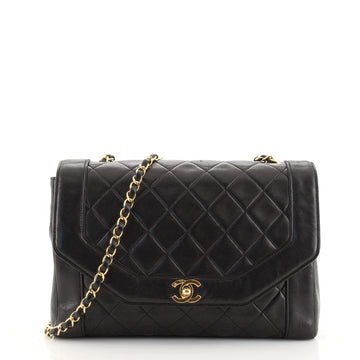 Chanel Vintage CC Chain Flap Bag Quilted Lambskin Large