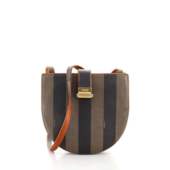 Fendi Vintage Pequin Flap Shoulder Bag Coated Canvas Small
