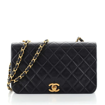 Chanel Vintage Full Flap Bag Quilted Lambskin Medium