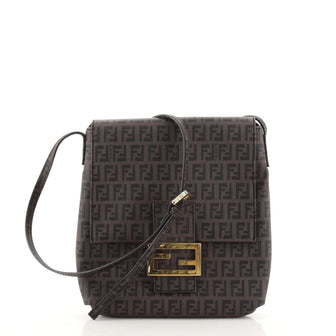 Fendi Vintage Flap Crossbody Bag Zucchino Coated Canvas Small