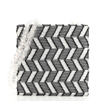 Chanel Resin Chain Handle Shoulder Bag Geometric Jacquard Small