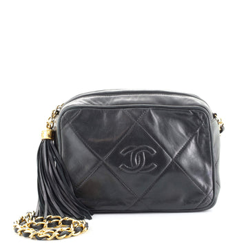 Chanel Vintage Diamond CC Camera Bag Quilted Leather Mini