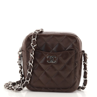 Chanel Vintage Front Pocket Camera Bag Quilted Lambskin Medium