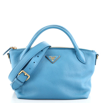 Prada Dual Strap Zip Tote Vitello Daino Small