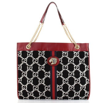 Gucci Rajah Chain Tote GG Tweed Large