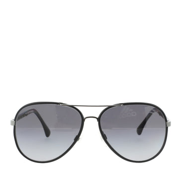 Chanel Chain Aviator Sunglasses Metal with Leather