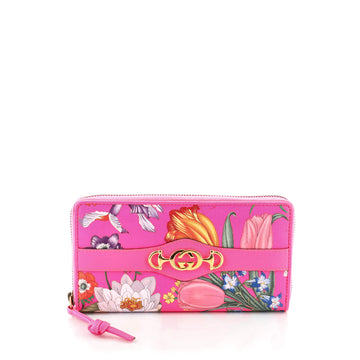Gucci Zumi Zip Around Wallet Flora Coated Canvas