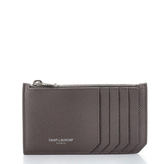 Saint Laurent Fragment Zip Card Holder Leather