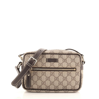 Gucci Front Zip Camera Bag GG Coated Canvas Small