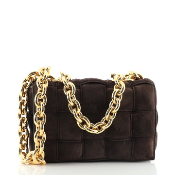 Bottega Veneta Cassette Chain Crossbody Bag Padded Maxi Intrecciato Suede