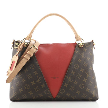 Louis Vuitton V Tote Monogram Canvas and Leather MM