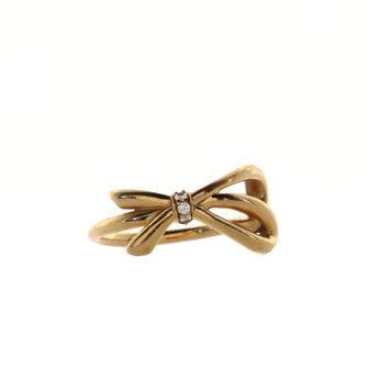 Tiffany & Co. Knot Bow Ring 18K Rose Gold with Diamonds Small