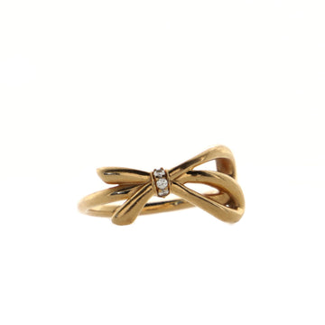 Tiffany & Co. Knot Bow Ring 18K Rose Gold with Diamonds Small