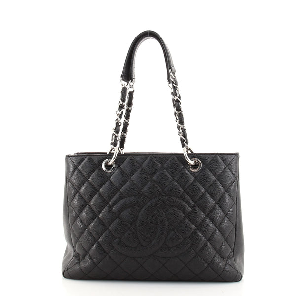 Chanel Grand Shopping Tote Quilted Caviar XL Black –