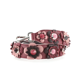 Fendi Flowerland Strap You Shoulder Strap Studded Leather