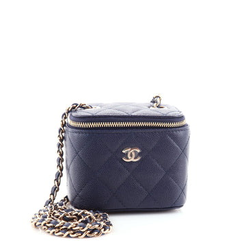 Chanel Classic Vanity Case with Chain Quilted Caviar Mini