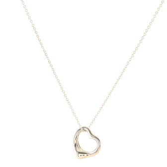 Tiffany & Co. Elsa Peretti Open Heart Pendant Necklace Sterling Silver 16mm